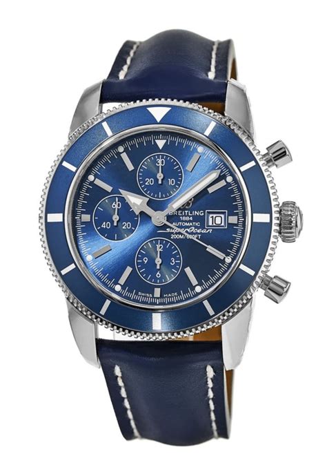 breitling super ocean heritage 46 on blue crocodileleather strap|Superocean Heritage Chronograph 46 .